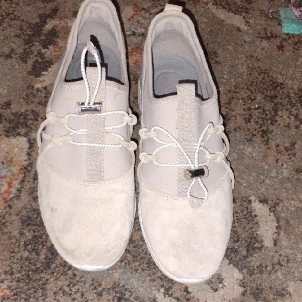 Cole Haan Women's Beige Slip-On Sneakers